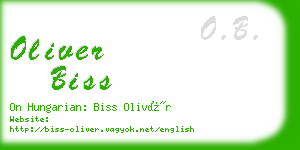 oliver biss business card